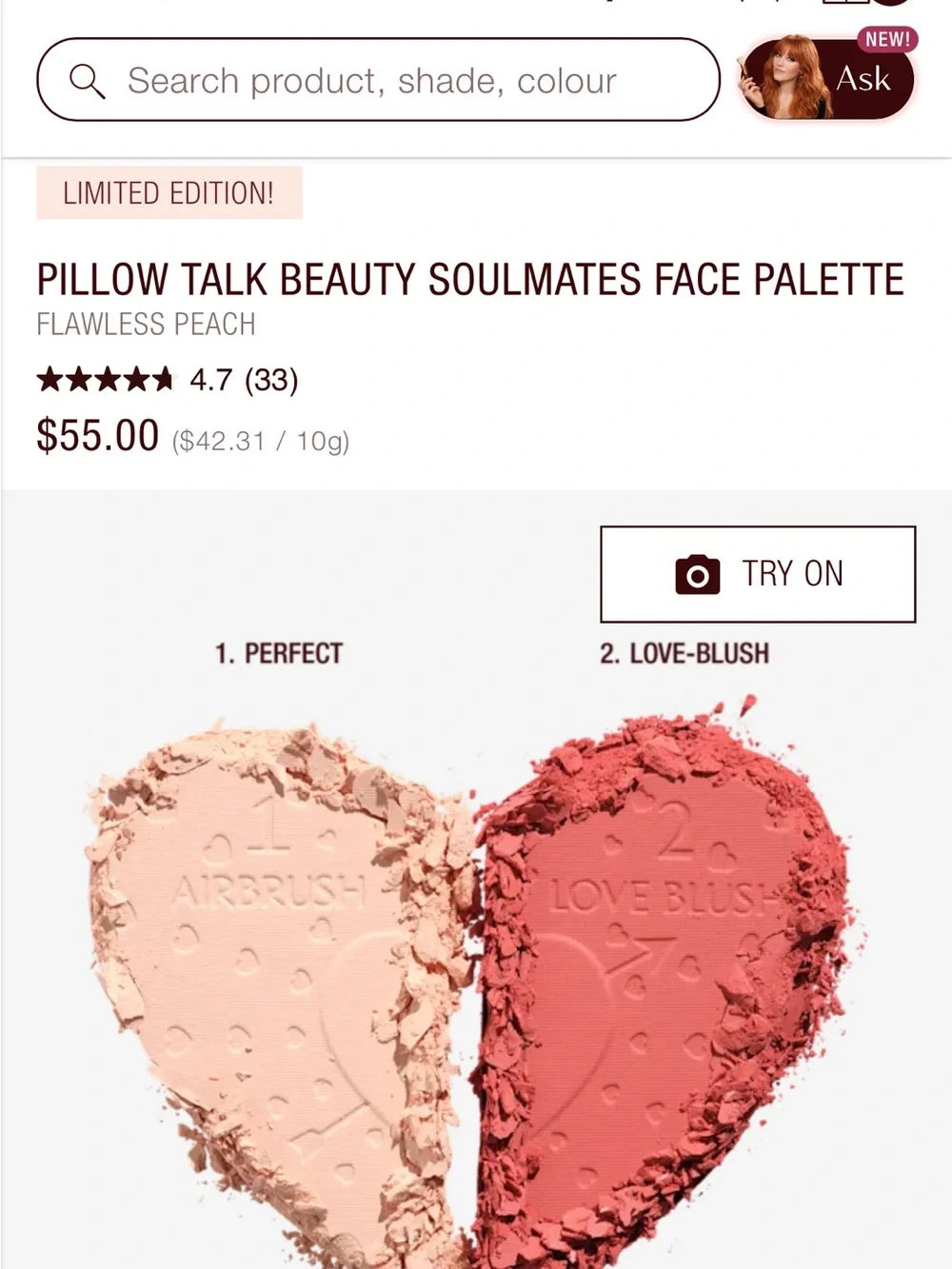 Charlotte Tilbury Face Palette - Soft Peach & Warm Rose